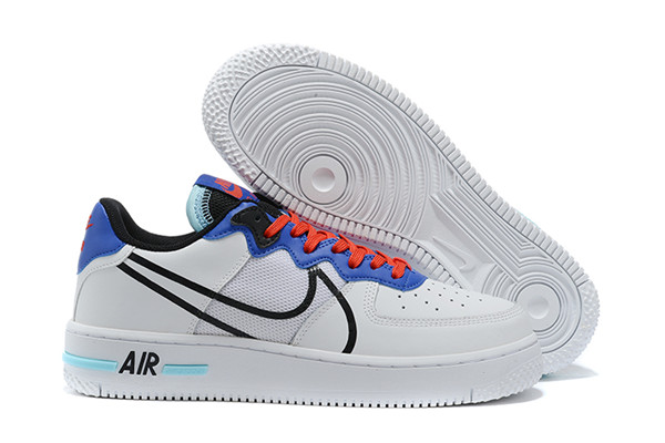 Women's Air Force 1 Low Top White/Blue Shoes 052